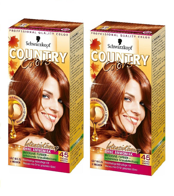 2xPack Schwarzkopf Country Colors Intensive Tint - 45 Toscana Autumn Red