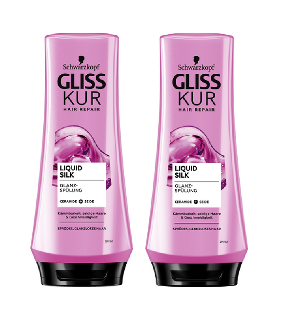 2xPack Schwarzkopf Gliss Kur Liquid Silk Shine Conditioner - 400 ml