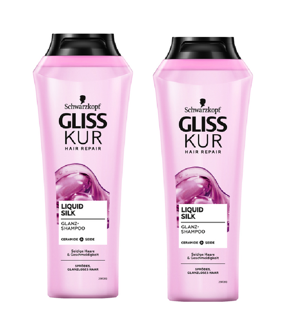 2xPack Schwarzkopf Gliss Kur Liquid Silk Shine Shampoo - 500 ml