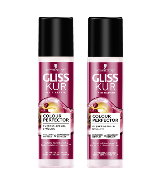 2xPack Schwarzkopf Gliss Kur Color Protection & Shine Express Repair Conditioner - 400 ml