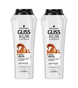 2xPack Schwarzkopf Gliss Kur Total Repair Regenerating Shampoo - 500 ml