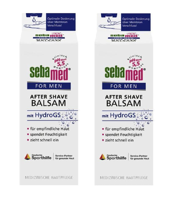 2xPack SEBAMED For Men After Shave Balsam with Hydro GS - 100 ml each