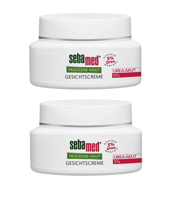 2xPack Sebamed Acute Dry Skin Face Cream - 5% Urea - 100 ml