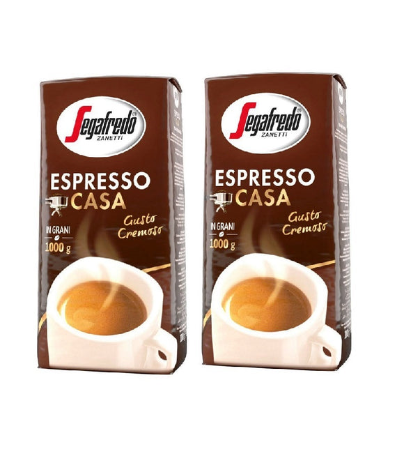 2xPack Segafredo Espresso Casa Whole Coffee Beans - 2 Kgs