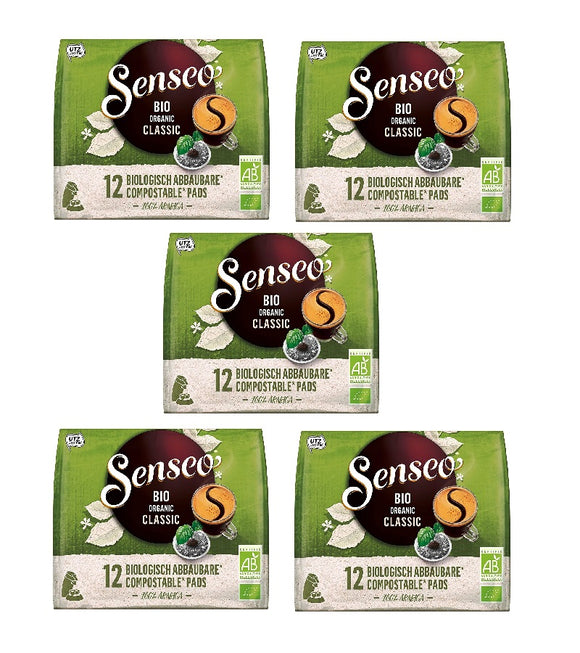 5xPacks SENSEO COFFEE PADS - Bio Organic Classic - 60 Pads