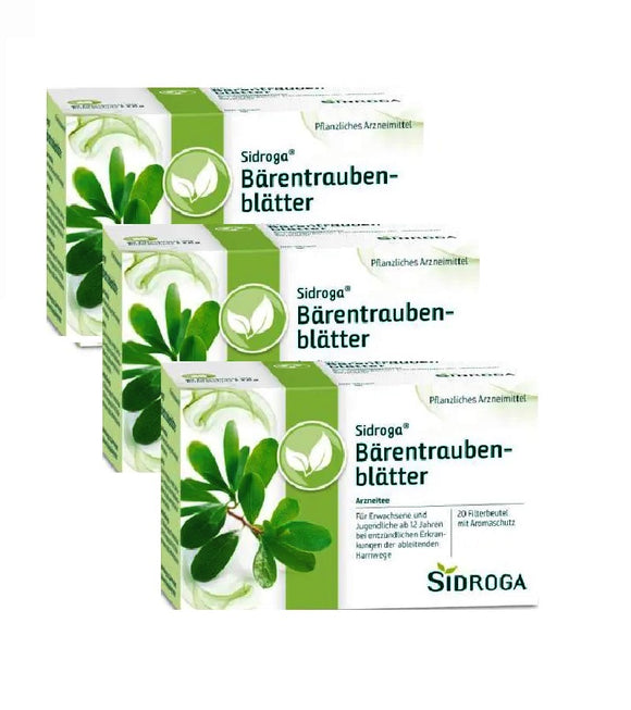 3xPack SIDROGA Bearberry Leaf Filtered Tea Bags - 60 Pcs