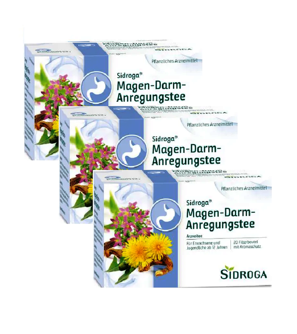 3xPack SIDROGA Gastrointestinal Stimulating Filtered Tea Bags - 60 Pcs