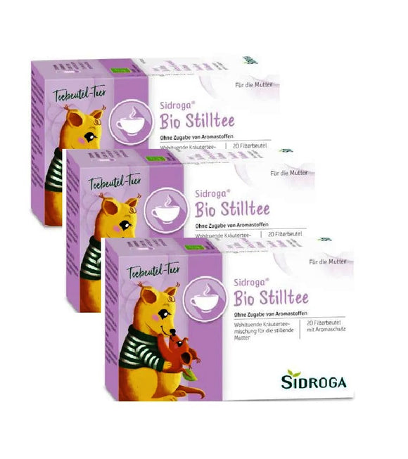 3xPack SIDROGA Organic Breastfeeding Filtered Tea Bags - 60 Pcs