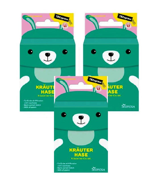 3xPack SIDROGA TEExpress Herbs Rabbit Filtered Tea Bags - 45 Pcs