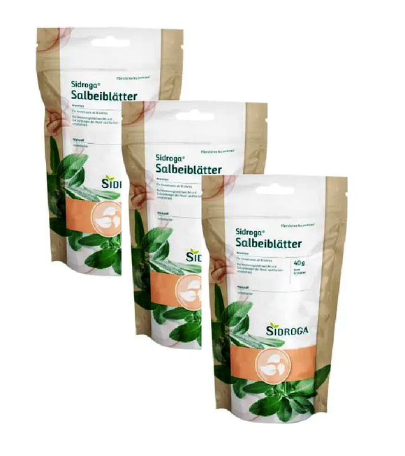 3xPack SIDROGA Sage Leaves Medicinal Loose Tea - 120 g