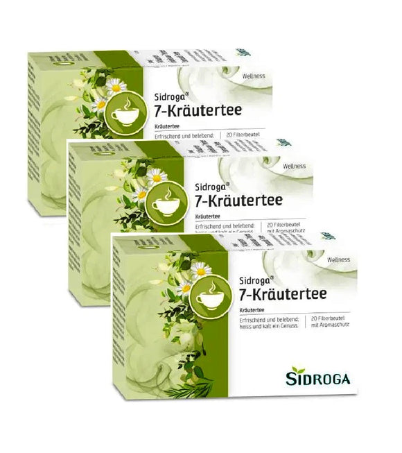 3xPack SIDROGA Wellness 7 Herbal Filtered Tea Bags - 60 Pcs