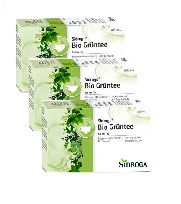 3xPack SIDROGA Bio Wellness Green Filtered Tea Bags - 60 Pcs
