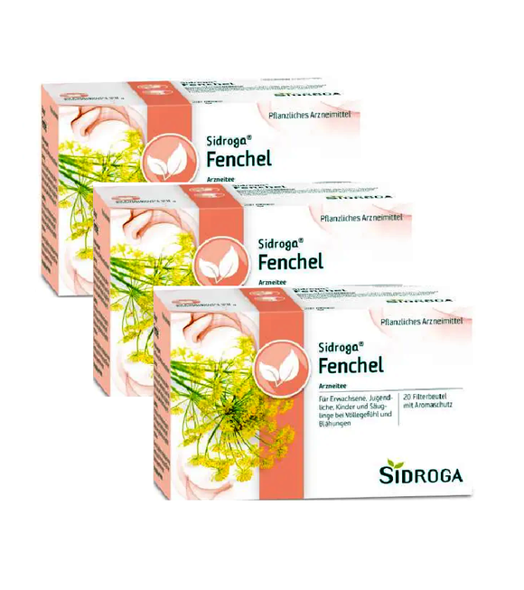 3xPack SIDROGA Fennel Filtered Tea Bags - 60 Pcs