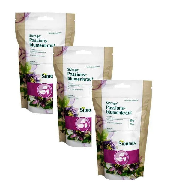 3xPack SIDROGA Passion Flower Herb Medicinal Loose Tea - 150 g