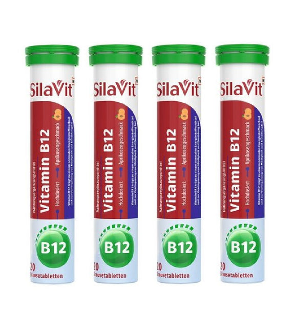 4xPack SilaVit Effervescent Tablets - Vitamin B12 - 80 Pcs