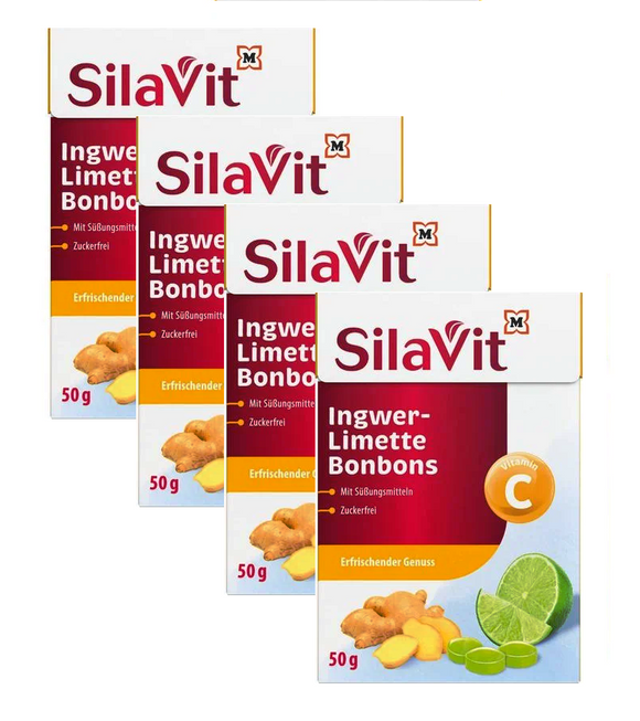 4xPack SilaVit Ginger Lime Sugar-Free Candy - 200 g