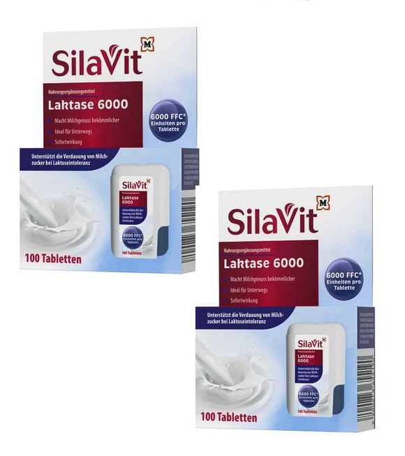 2xPack SilaVit Lactase 6000 Tablets - 200 Pcs