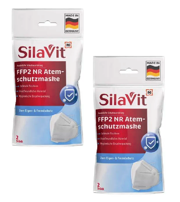 2xPack SilaVit Personal Protection FFP2 NR Respirator Masks - 4 Pieces