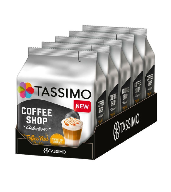 4-Packs TASSIMO Coffee Shop Selections Toffee Nut Latte T Discs Capsules 4x8 Capsules