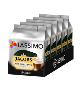 4-Packs TASSIMO Jacobs Latte Macchiato Vanilla T Discs Capsules 4 x 8 Drinks