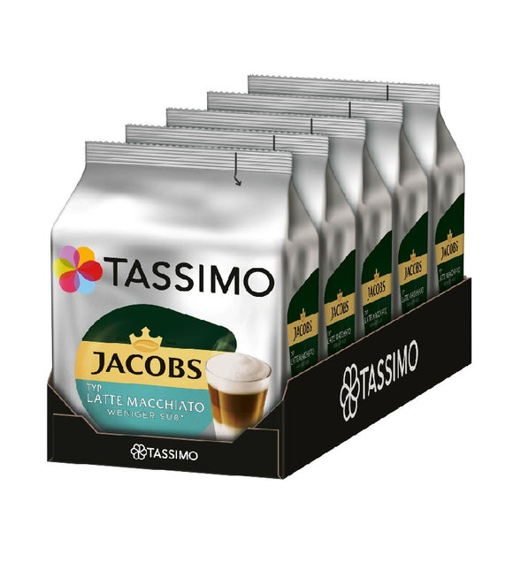 4-Packs TASSIMO Latte Macchiato Less Sweet T Discs Coffee Capsules