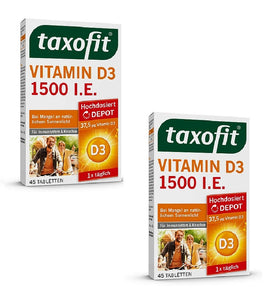2xPacks Taxofit Vitamin D3 1500 IU Depot Tablets
