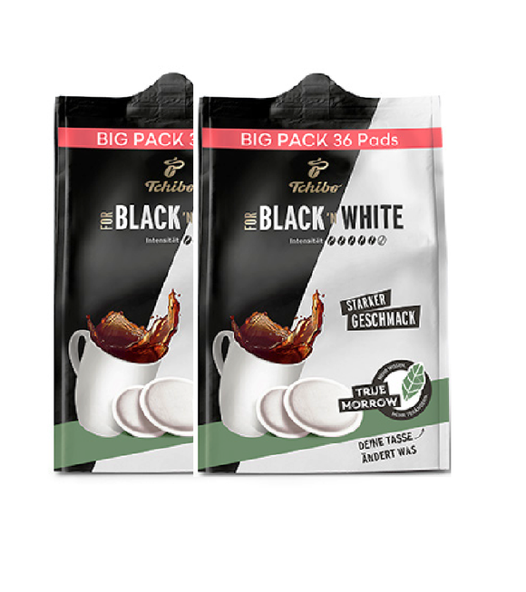 2xPack Tchibo Black & White Coffee Pads - 72 Pads