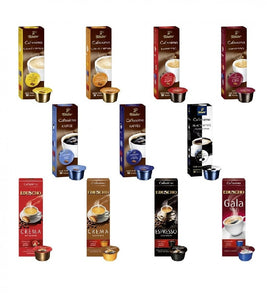 Tchibio Tasting Box Coffee, Eduscho, Cafissimo, 110 Capsules - 11 Variety Collection - Eurodeal.shop