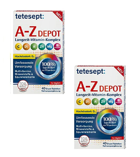 2xPack Tetesept Vitamin AZ +High Dose D3 Complete - 80 Tablets