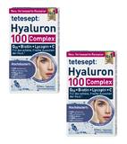 2xPack Tetesept Hyaluron 100 Complex Mini Tablets - 60 Pcs