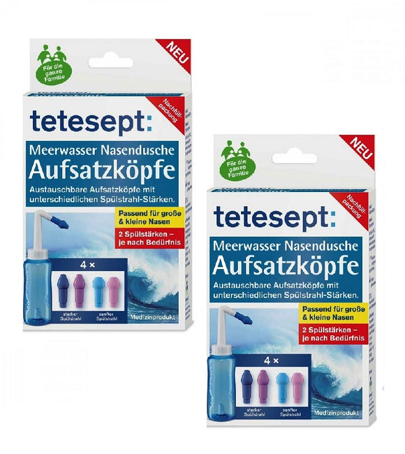 2xPack Tetesept Nasal Rinse Attacment Heads - 4x2 Pieces