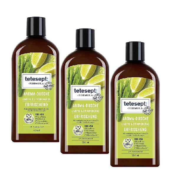 2xPack Tetesept Formula Aroma Shower Lime, Lemongrass Refreshing Shower Gel+FREE 250 ml  - 750 ml