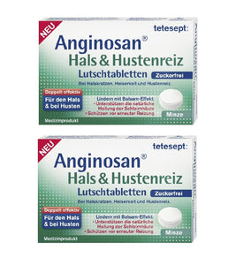 2xPack Tetesept Anginosan Throat & Cough Stimulant Mint Flavor Lozenges - 40 Pcs