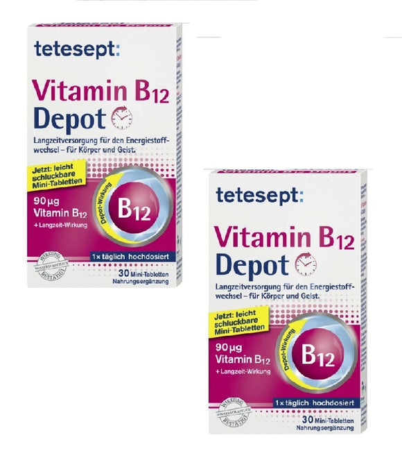 2x Pack Tetesept Vitamin B12 Depot Mini Tablets - Eurodeal.shop