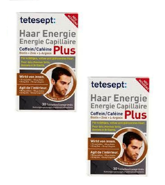 2xPack Tetesept Hair Energy Caffeine Plus Tablets - 60 Pieces