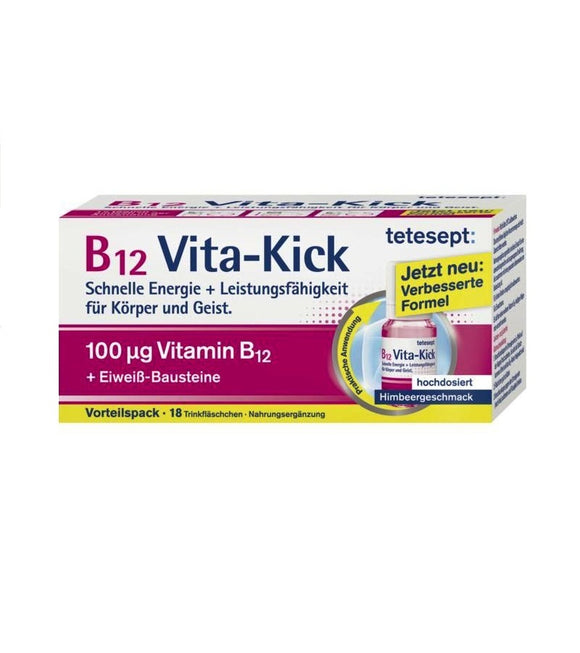 Tetesept B12 Vita kick Dietary supplement with vitamin B12, Niacin and Amino Acids - 18 Tabsules - Eurodeal.shop