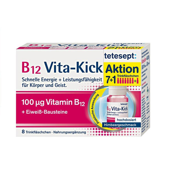 TETESEPT B12 Vita-Kick Drinking Tapsules Fast Energy+Performance for Body & Mind - 8 Tabsules - Eurodeal.shop