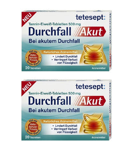 2xPack Tetesept Acute Diarrhea Relief Tablets - 40 Pcs