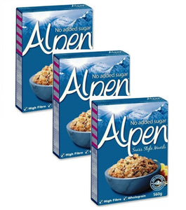 3xPack Alpen Müsli NO SUGAR ADDED Swiss Style Müsli Cereal - 1.68 kg