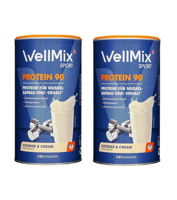 2xPack WellMix Sport Protein 90 Cookies & Cream Flavor Energy Powder - 700 g