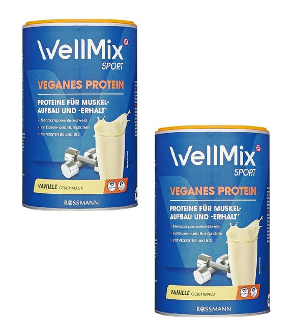 2xPack WellMix Sport Vegan Protein Vanilla Energy Powder - 600 g