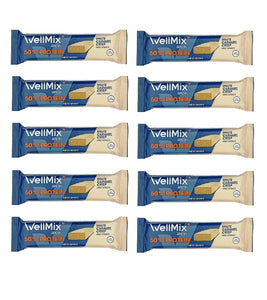 10 Bars WellMix Balance 50% Protein White Caramel Crisp Energy Bars - 500 g