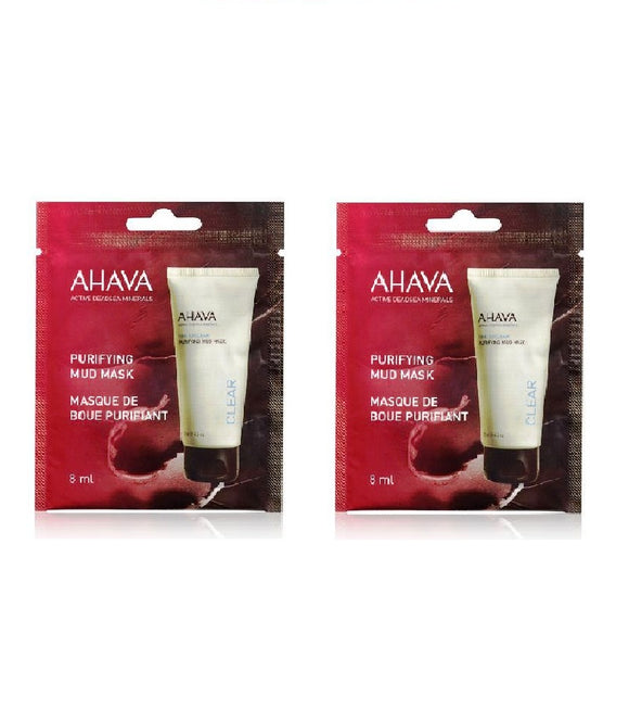 2x Pack AHAVA Purifying Mud Mask Single Use - 16 ml - Eurodeal.shop