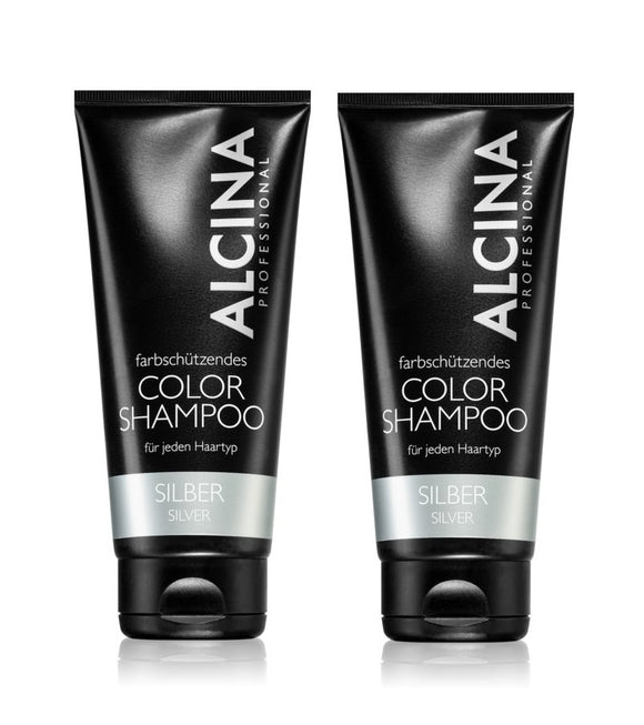 2xPack ALCINA Color Silver Hair Shampoo for Cold Blonde Tones - 400 ml