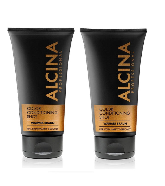 2xPack ALCINA Color Conditioning Shot Warm Brown Hair Conditioner - 300 ml