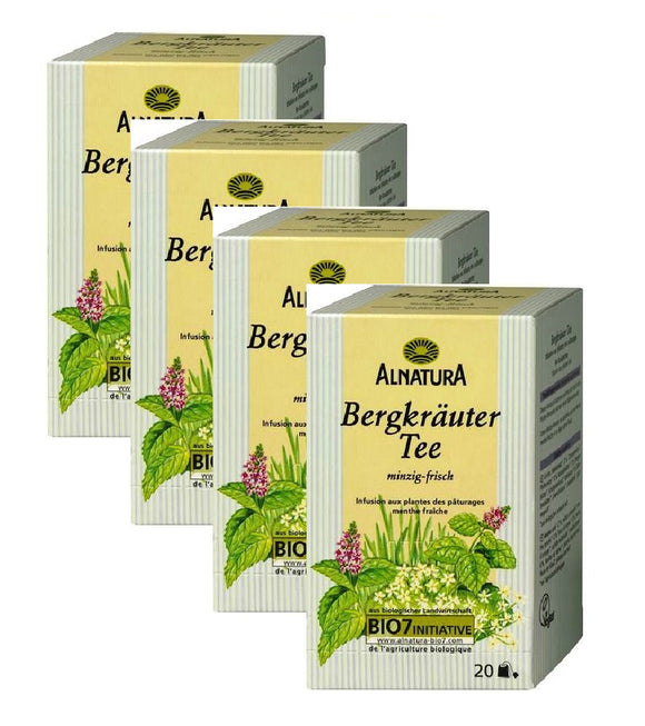 4xPacks Alnatura Organic Mountain Herbal Tea - 80 Bags