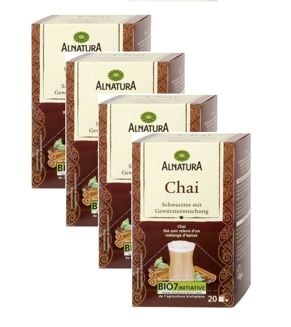 4xPacks Alnatura Organic Chai Black Tea - 80 Bags