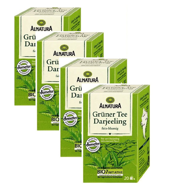 4xPacks Alnatura Organic Darjeeling Green Tea Bags - 80 Bags