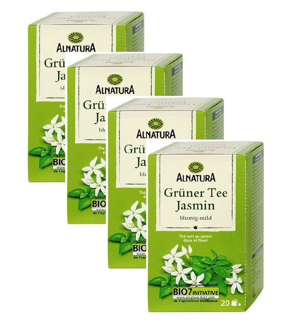 4xPacks Alnatura Organic Green Jasmin Tea Bags - 80 Bags