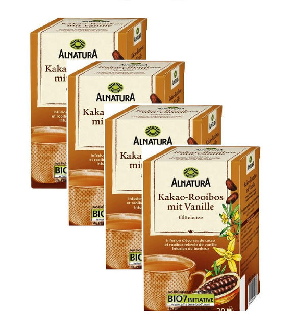 4xPacks Alnatura Organic Cocoa Rooibos with Vanilla - 80 Bags